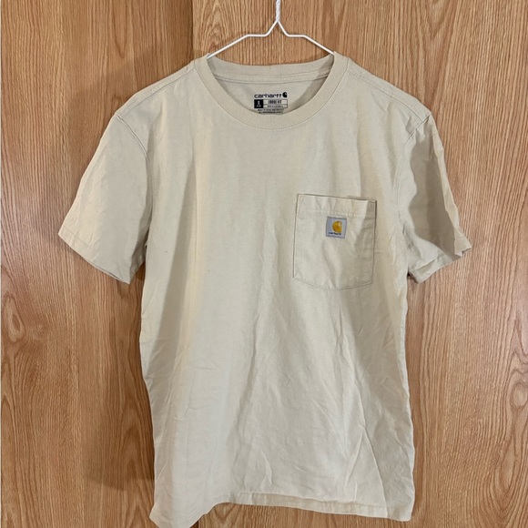 Carhartt Cream Relaxed Fit Crew Pocket Tee Shirt - Picture 1 of 5